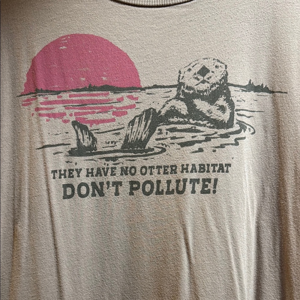 Graphic Tee with Otter Design